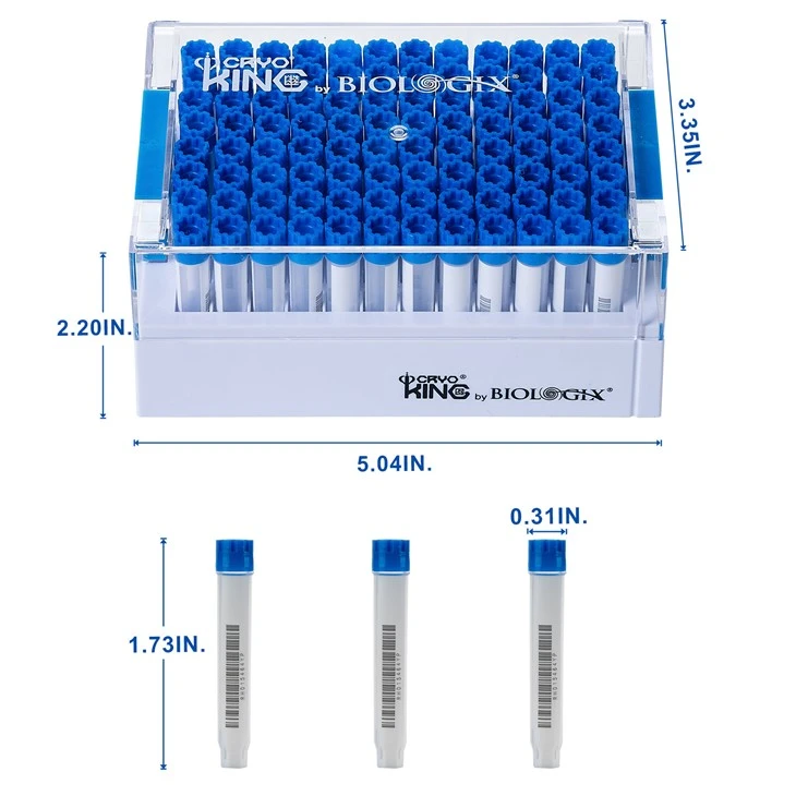 Biologix 96-well 0.4, 0.75, 1.4ml External Thread SBS Standard Cryogenic Vials